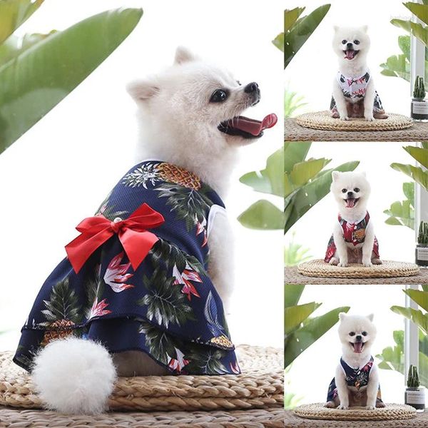 Vêtements de chien ananas de style hawaïen jupe animale respirante robe chiot confortable arche