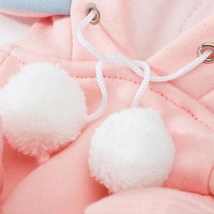 Vêtements pour chiens Oreilles d'éléphant rose Sweat à capuche Vêtements pour animaux de compagnie Vêtements de Noël Équipement de Pâques Tissu confortable Costume mignon