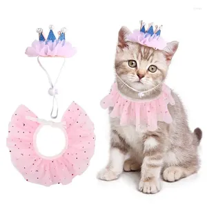 Vêtements pour chiens Rose Tutu Jupe Pet Anniversaire Chapeau Robes De Fête Pour Chats Chiens Chiots Couronne Costume Chatons Vacances