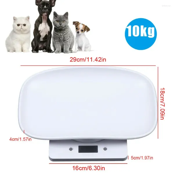 Appareils pour chien plateau en plastique électronique numérique Baby Pet Scale HD LCD Affichage Poids-Poids Tool Body Body Pouxant avec précision 1g-10 kg