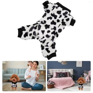 Vestuário de cachorro de pelúcia 1 pc vaca padrão padrão roupas quentes para traje de inverno para cães grandes