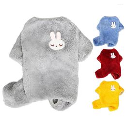 Ropa para perros Pijamas de felpa para clima frío Ropa de 4 patas Gato Cachorro Gatito Onesie Cálido Soft Fleece Pet Mono Abrigos de invierno