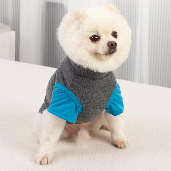 Ropa para perros Camiseta de lana polar con hebilla de tracción Camisa de manga corta Falso Dos soporte Collar Cachorro Chaleco Suave Cálido Simplemente Ropa para mascotas