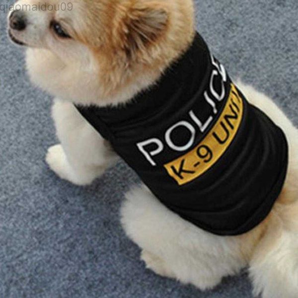 Ropa para perros Traje de policía Cosplay Ropa para perros Chaleco para perros Ropa para perros Poliéster Suave Transpirable Cómodo Estilo casual Ropa para perros AA230327