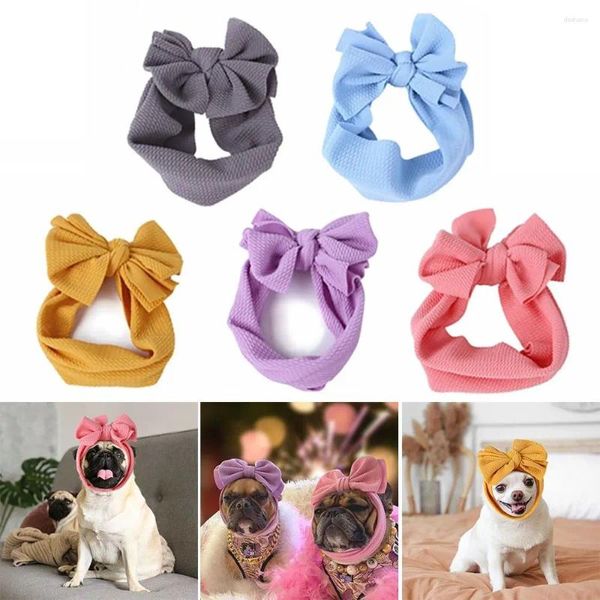 Ropa para perros Poliéster Diadema para mascotas Festival de alta calidad Vestido Bowknot Headwear Accesorios de disfraces Suministros Headwrap