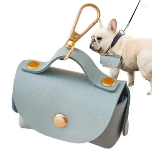 Porte-sac à excréments pour vêtements de chien, distributeur de déchets en cuir PU, Portable avec boucle en métal pour les sites pittoresques des parcs communautaires