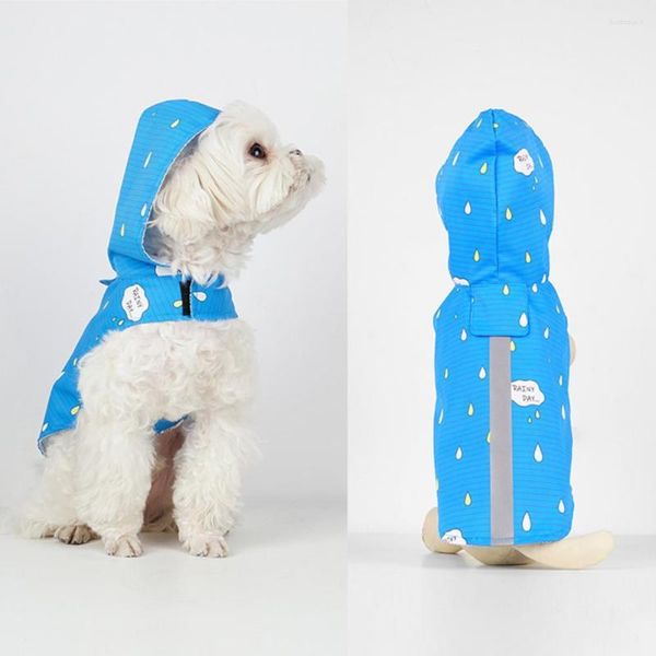 Vêtements pour chiens Pratique Chiot Raincoat Couleur vive Couverture complète du corps Veste de pluie finement cousue chaude pour l'été
