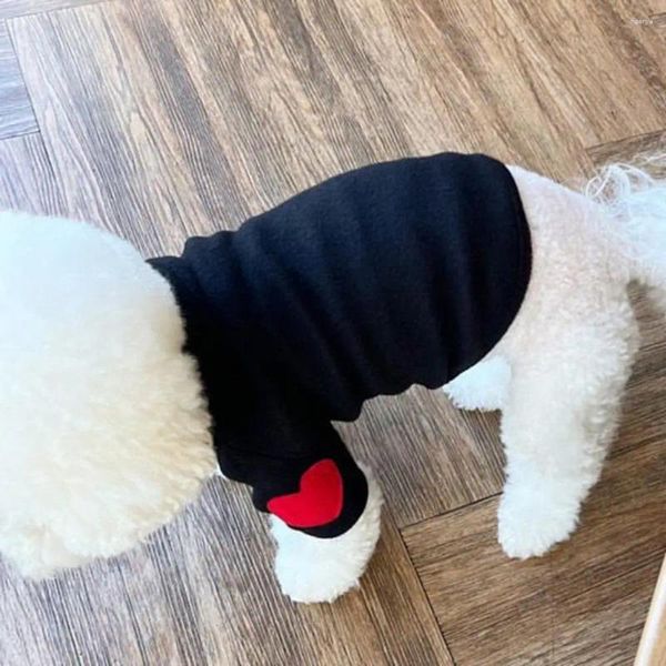 Vêtements pour chiens câblage précis pour animal de compagnie motif à la mode paillette de motif d'amour chaud à deux pattes vêtements d'hiver doux pour les petits chiens