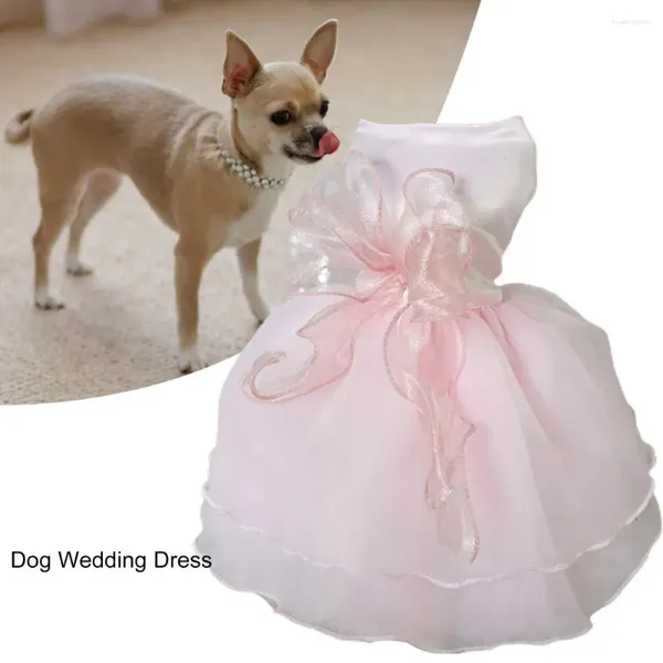 Vêtements pour chiens Jolie robe de princesse pour animaux de compagnie Organza Mariage Chiot Vêtements Bande de fixation Fournitures respirantes