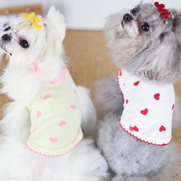Vêtements pour chiens Jolie couture renforcée Pet Puppy Combinaison Coton Vêtements sans manches pour un usage quotidien