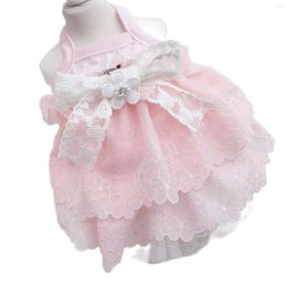 Chien Vêtements Princesse Chat Robe Tutu Fleurs Dentelle Conception Pet Chiot Jupe Printemps/Été Vêtements Outfit 5 Tailles 2 Couleurs