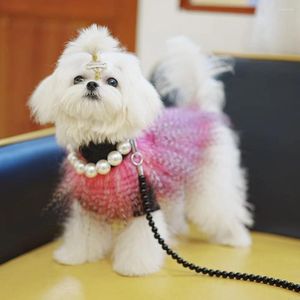 Hondenkleding Prinsessenjurk Kat Jurken Bont Design Meisje Huisdier Puppy Rok Warme kleding Kerstfeestoutfit Herfst Winter T-shirts