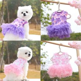 Vêtements de chien robes princesse beauté accessoires mignons en mousseline de soie confortable