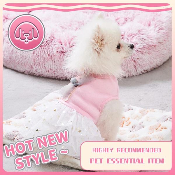 Vêtements de chien de style princesse robes de poêle jupe en coton de coton vêtements en mesh sweet vêtements pour petits chiens moyens articles