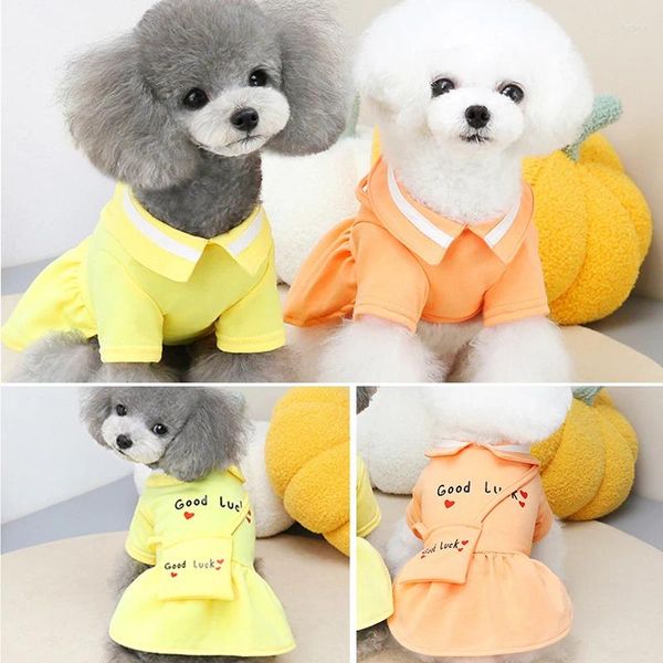 Ropa para perros estilo princesa falda de jardín de infantes linda mascota letra impresión ropa mochila vestido ropa para gatos suministros