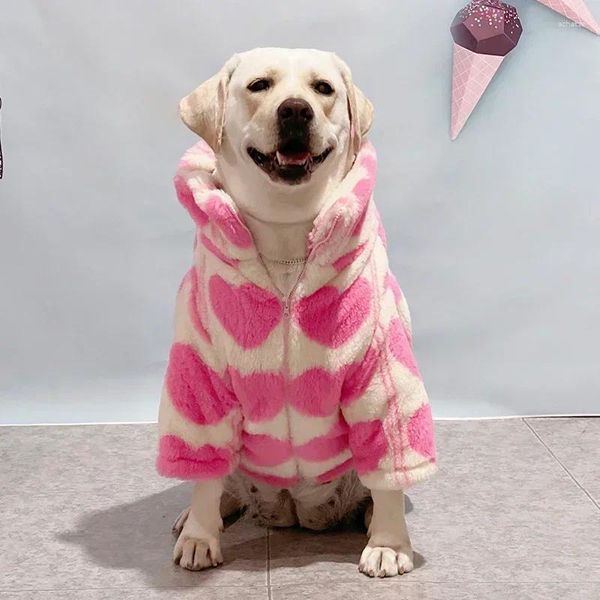 Ropa para perros Ropa de impresión Polar de invierno para abrigo mediano grande Cuello alto Cálido Golden Retriever