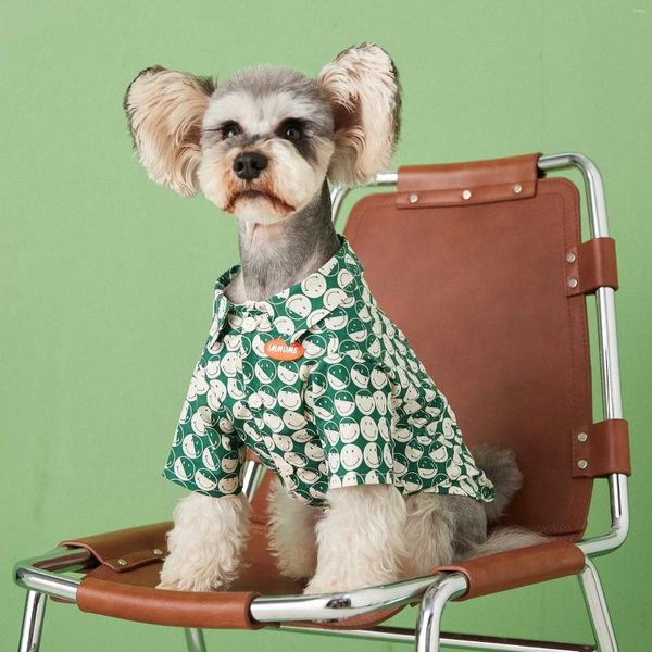 Vêtements pour chien imprimé vêtements de coton confortables vêtements respirants à respiration réglables pour chiens mignons chiot pour animaux de compagnie accessoires accessoires