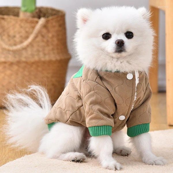 Vestimenta de ropa de perro vestimenta de algodón de peluche bixiong pomeranian cachorro otoño e invierno