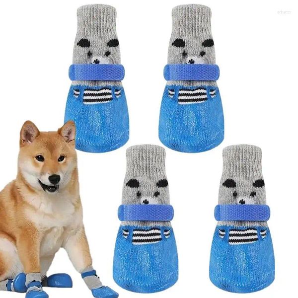 Vêtements de protection pour chiens, chaussures chaudes antidérapantes, chaussettes douces pour animaux de compagnie, pour sols en bois dur, tapis, canapés, résistants à l'usure