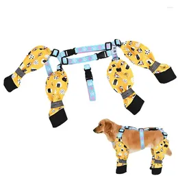 Vêtements de chien Bottes de protection Booties réglables Leggings de démarrage avec ceinture auxiliaire pour grands et petits