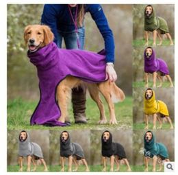 Ropa de perros Ropa de mascota Pet Grain Velvet Golden Retriever engrosamiento Color sólido con capucha cálida