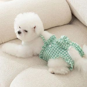 Ropa para perros Puppy Bow Plaid Pantalones fisiológicos Mujer Anti-Nuiance Seguridad Four Seasons Universal Pañal para mascotas