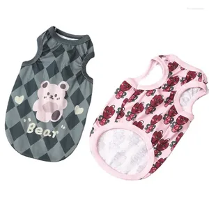 Vêtements pour chiens Chiot Vêtements INS Pet Japonais Coréen Été Chiens Maison Coton Gilet Mignon Dessin Animé Teddy Bichon