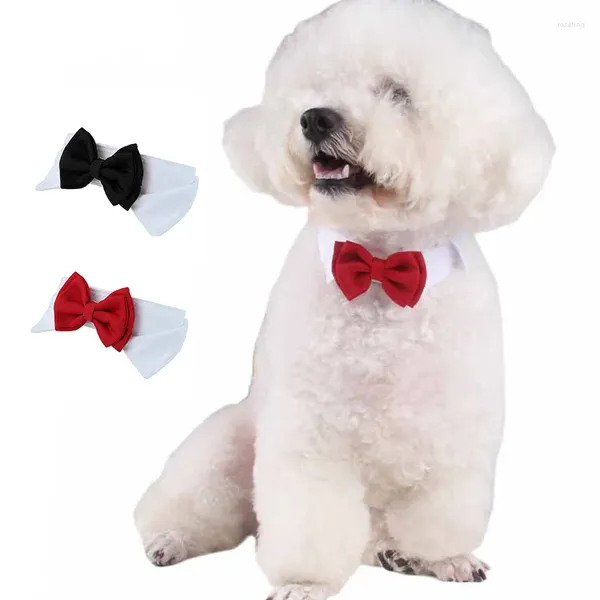 Vêtements de chien chiot chiens à nœud papillon réglable collier collier de chat pour chatte de mariage-décoration-accessoires gentleman bowknot collet 1pc