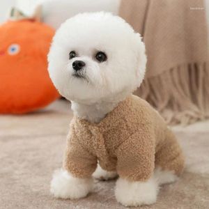 Hondenkleding puppy puppy vier poots fleece cartoon sticker geborduurde kleding huisdieren kunnen kleine teddy warme winter trekken