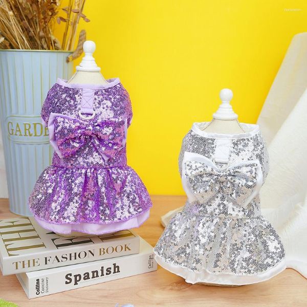 Vêtements de chien Chiot Princesse Robe Printemps Été Sweet Bowknot Jupe Petit Harnais Mignon Pet Mode Chemise Chat Vêtements Maltais Chihuahua