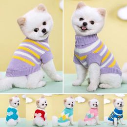Vêtements pour chiens Pull pour chiot Pulls à blocs de couleur Pull tricoté pour animaux de compagnie Vêtements Petits vêtements Produits Garder au chaud l'hiver
