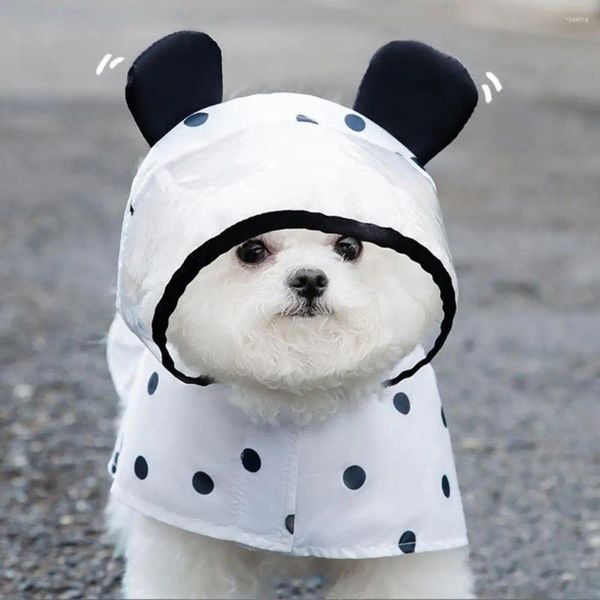 Vêtements pour chiens Puppy Rain Poncho Bande de fixation à capuche coupe-vent chapeau transparent cape pour animaux de compagnie imperméable en plein air
