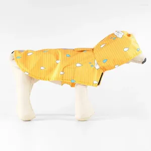 Vêtements pour chien chiot imperméable étanche de traction réfléchissante trou de traction imprime à capuche multifonctionne