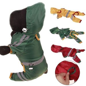 Hondenkleding Puppy Reflecterende regenjas Casual waterdichte vaste kleur Simple Outdoor Single Layer Pet SuppliesDog