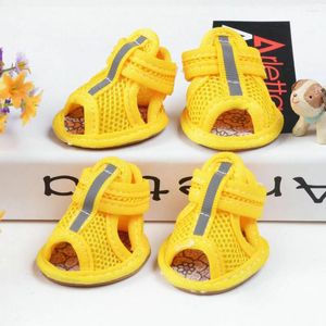 Hondenkleding Puppyschoenen Ademend zomer Pet Sandalen Reflecterende anti slip laarzen Zachte beschermers voor Chihuahua Yorkshire Poodle