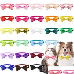 Vêtements de chien Pure Bow Tie Toilettage Vêtements Chiens Collier Collier Chiot Lumineux Couleur Pet Mix Ps1839 Drop Livraison Maison Jardin Fournitures DH9K7