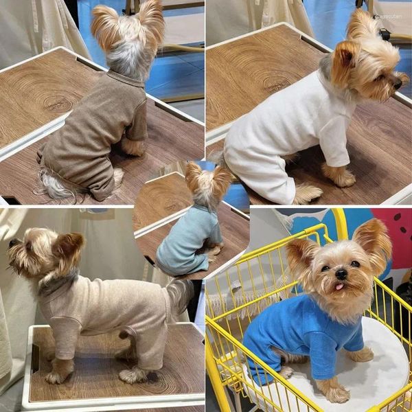 Ropa para perros Ropa de algodón puro 5 colores BoyGirl Pijamas Onesies para perros pequeños medianos Cachorro Gatito Mono Pijamas Chiwawa Yorkie