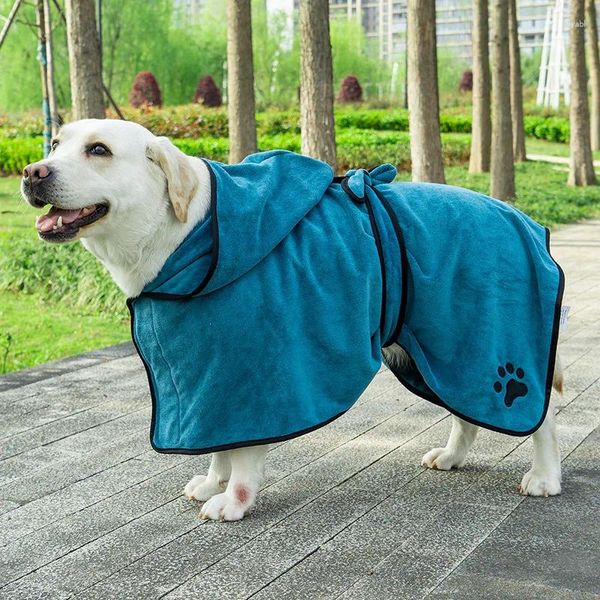 Vêtements pour chiens à séchage rapide et à ultra-fine Bathrobe absorbant doux pour animaux à capuche