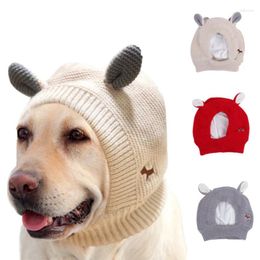 Vêtements pour chiens oreille silencieuse Muffs Protection du bruit Oreilles de compagnie Couvre un chapeau tricoté Axiété soulage