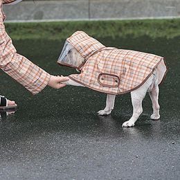 Apare de ropa para perros abrigo de lluvia |Chaqueta de poliéster con poncho impermeable ajustable con capucha transparente para mediano grande pequeño pequeño