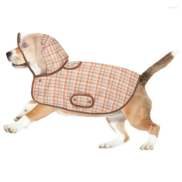 Vêtements pour chiens Manteau de pluie Transparent Sweat à capuche pour imperméable Vintage Plaid Poncho Veste Chiens Chats Chiots Animaux Petit