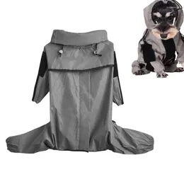 Veste de vêtements de chien pour chiens Poncho réfléchissant imperméable réglable avec trou de laisse pour chiens moyen à 3x dans les chiens