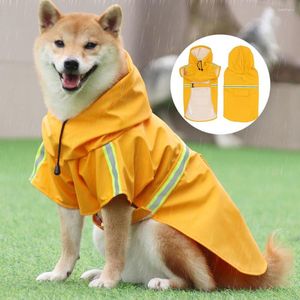 Dog Apparel Raincoat For Dogs Big Hooded Poncho Puppy Waterproof Coat Reflective Clothing