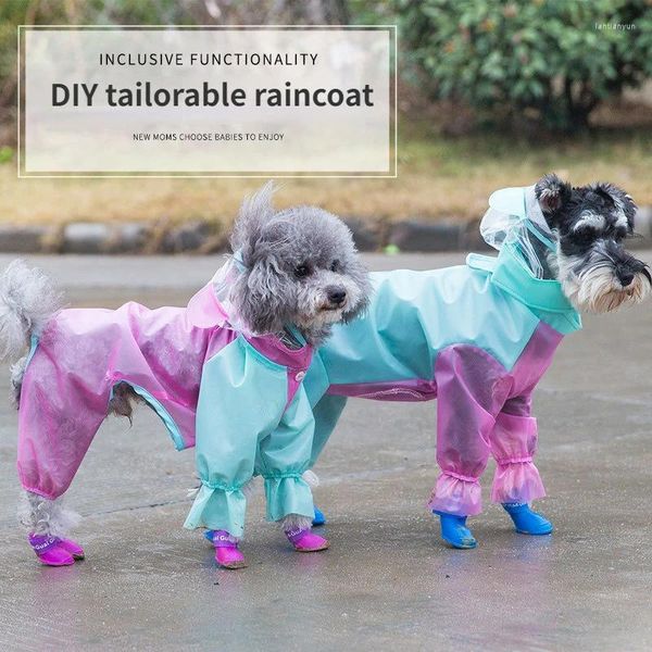 Reparada para perros Raincoat mascota Chaqueta de lluvia que cubre todo el cuerpo a prueba de agua clima lluvioso de viajes al aire libre suministros esenciales