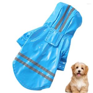 Vêtements pour chiens imperméable réfléchissant PU manteau de pluie à capuche vêtements pour animaux de compagnie durables avec capuche poche veste pour chiot Poncho