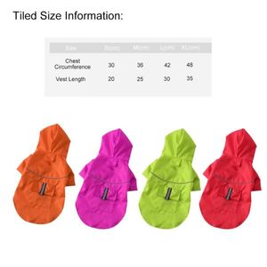 Vêtements de chien imperméable manteau de pluie imperméable pour chiens chats été extérieur animal de compagnie avec poches vestes à capuche 270j