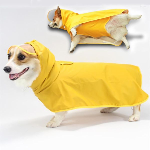 Veste de pluie respirante en PU souple imperméable pour chien vêtements imperméables pour petit manteau à capuche avec capuchon Transparent protéger le ventre