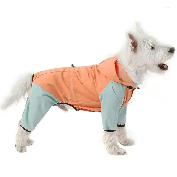 Reparada para perros Raincoat con capó reflectante ajustable Pet Gear Rain Rain Gear para perros pequeños Ropa portátil Bichon