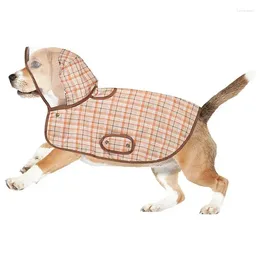 Reunir de ropa para perros para perros grandes chaqueta de lluvia de poliéster con poncho a cuadros vintage de ajuste de agua con capucha transparente transparente