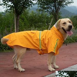 Vêtements de chien imperméables S5XL vêtements pour animaux de compagnie chien imperméable sécurité bande réfléchissante résistant à l'usure petit grand manteau de pluie imperméable à l'eau en plein air Dro Dho43